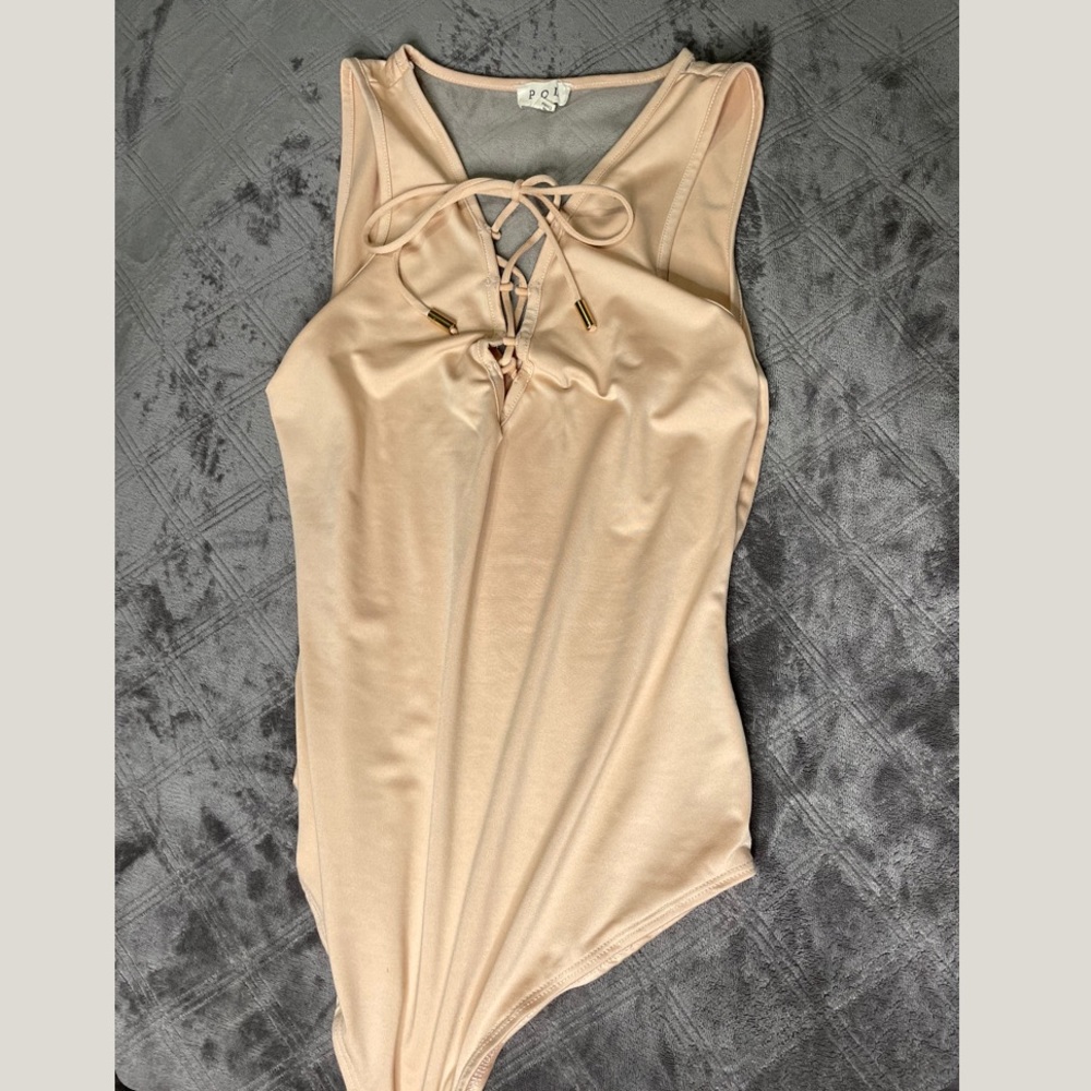 POL Lace Up Front Bodysuit
